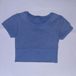 Aerie Blue Ribbed T-Shirt